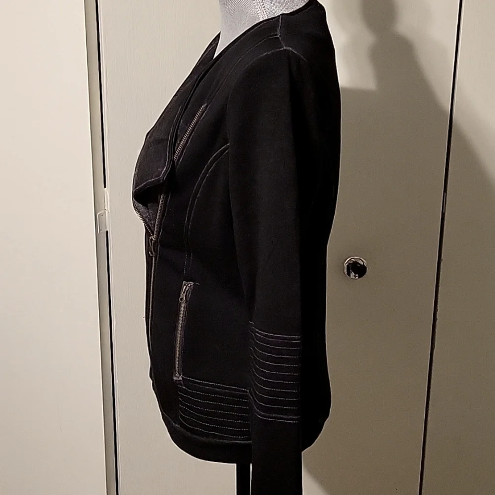 Cyrus lightweight black mineral wash moto jacket - Picture 4 of 8